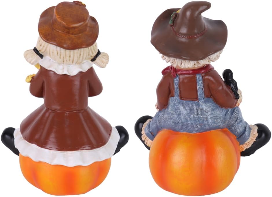 Resin Scarecrow Pumpkin Thanksgiving Fall Table Decor