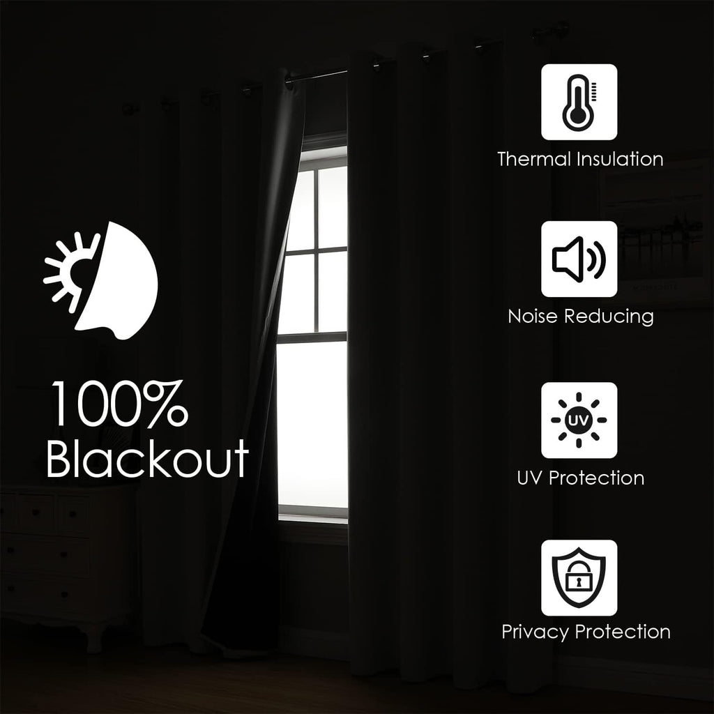 Light Grey Double Layer Blackout Curtain Panels