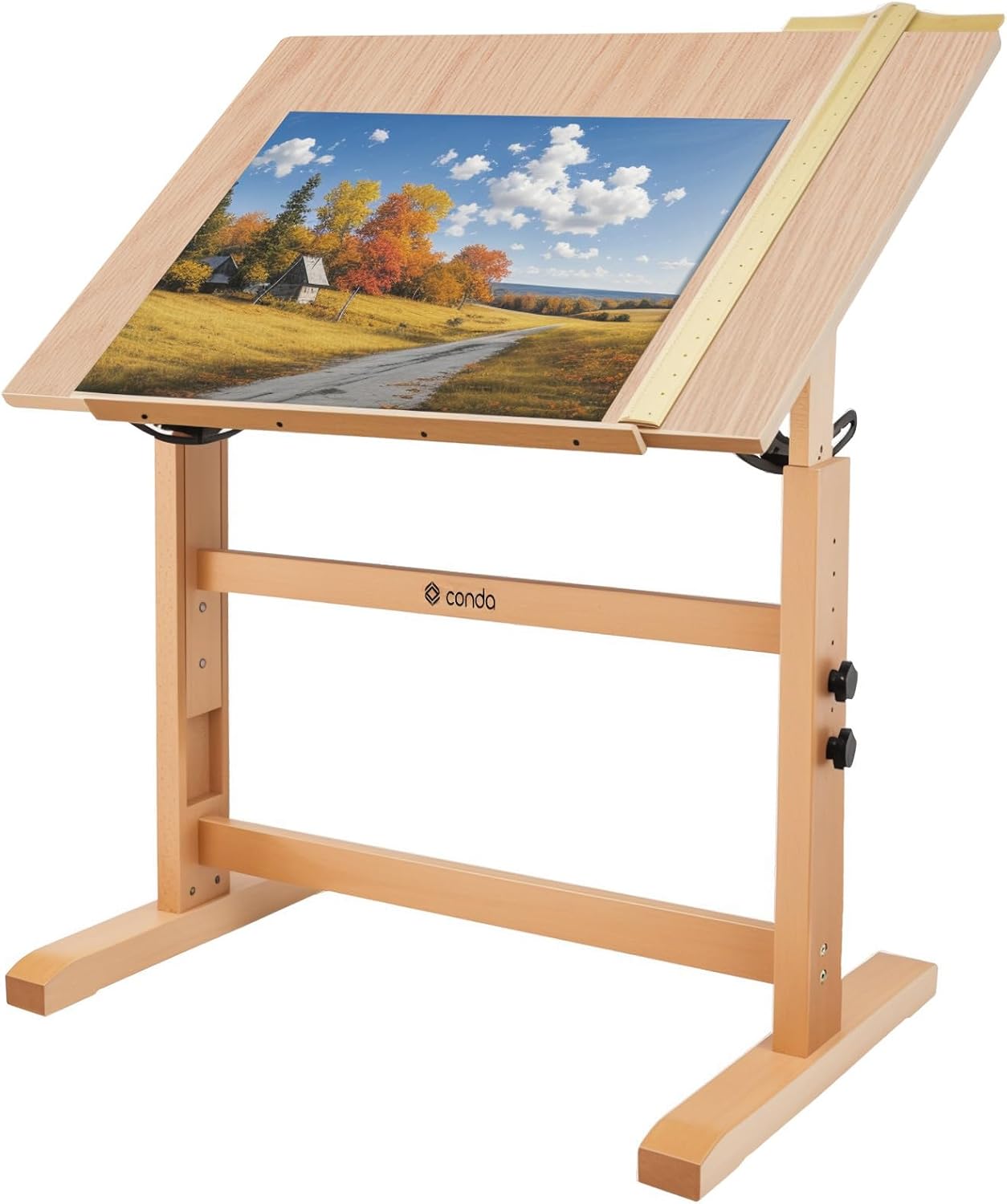 Rustic Wood Adjustable Tilt Architect Drafting Table