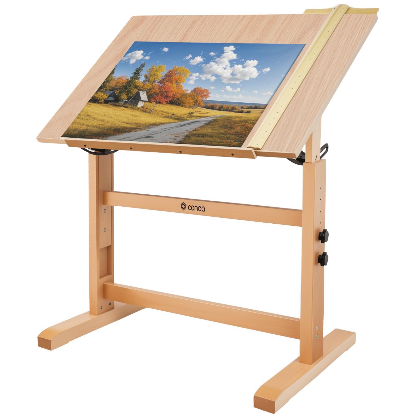 Rustic Wood Adjustable Tilt Architect Drafting Table