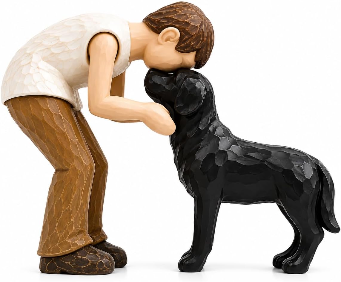 Human Dog Resin Sculpture Pet Memorial Home Decor