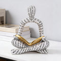White Thinker Reader Sculpture Bookshelf Home Decor