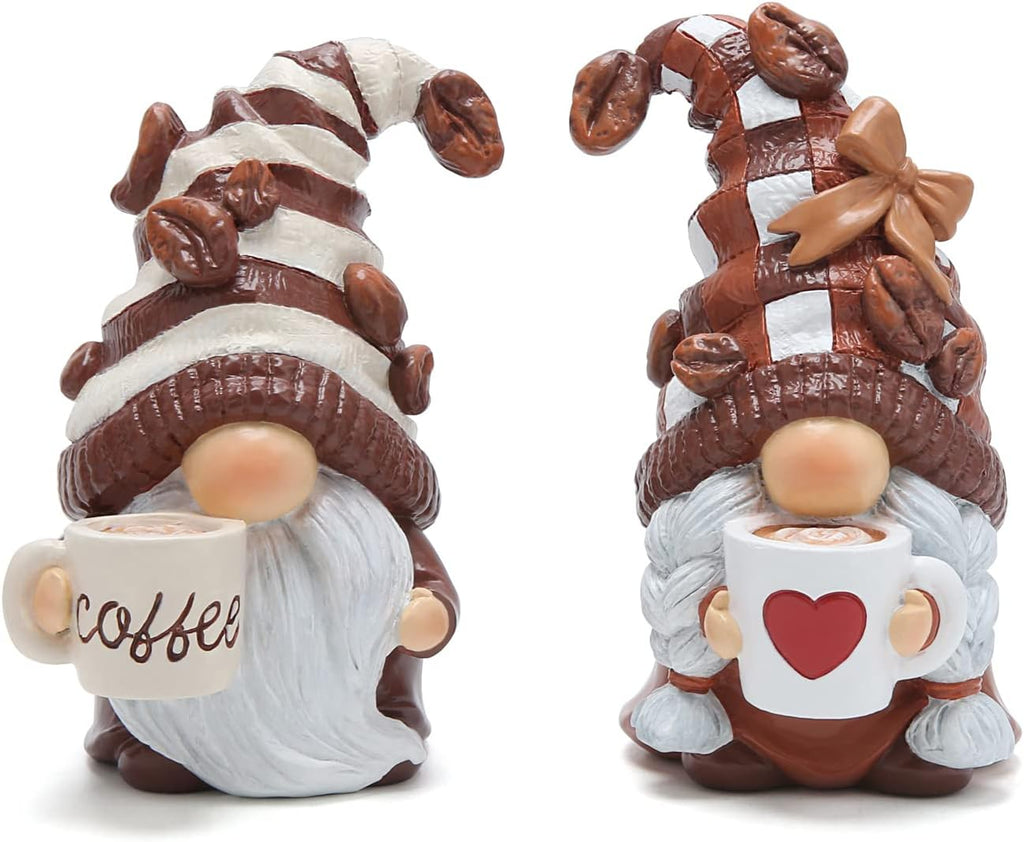 Resin Coffee Gnome Kitchen Farmhouse Decor Figurines