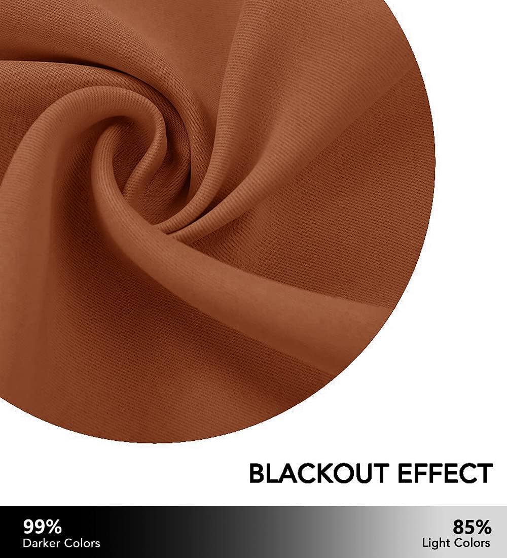 Burnt Orange Thermal Blackout Curtain Panels