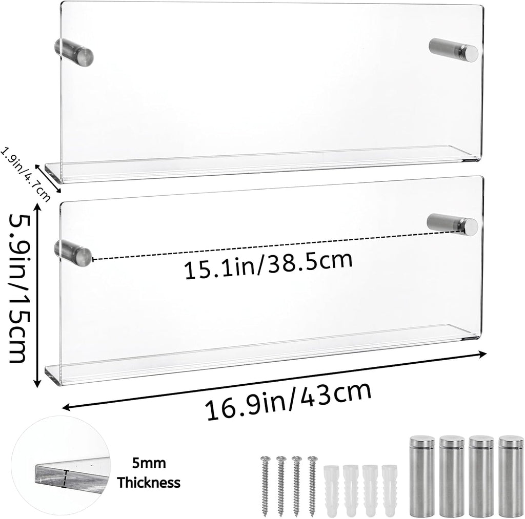 Clear Acrylic Wall Mount Magazine Display Organizer