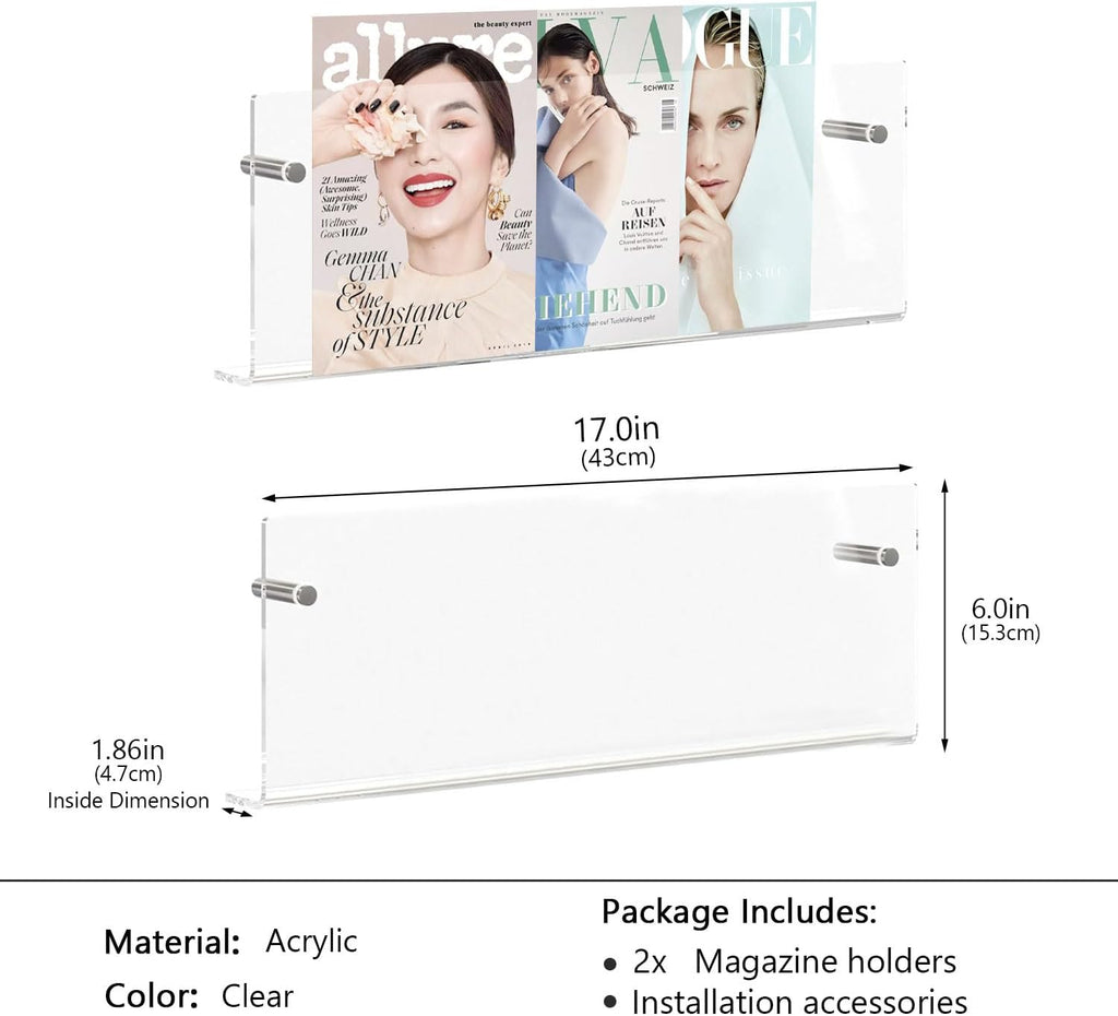 Clear Acrylic Hanging Magazine Display Organizer