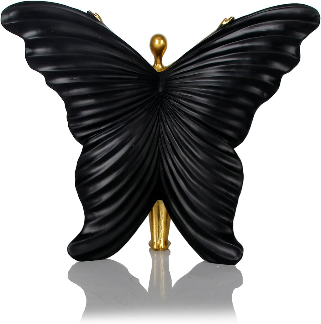 Black Butterfly Fairy Resin Table Decor Sculpture