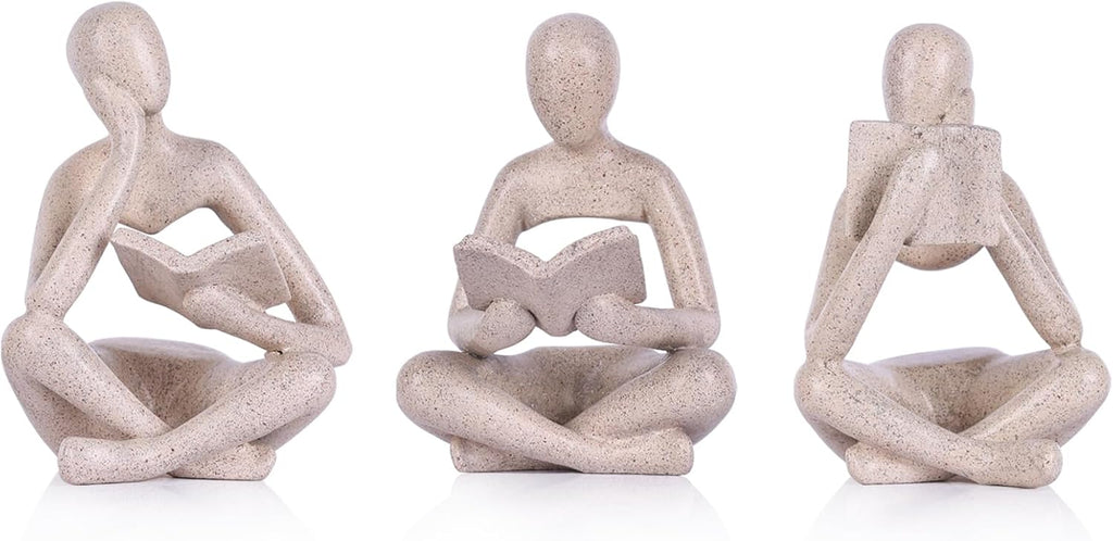 Resin Thinker Sculpture Bookshelf Decor Figurines