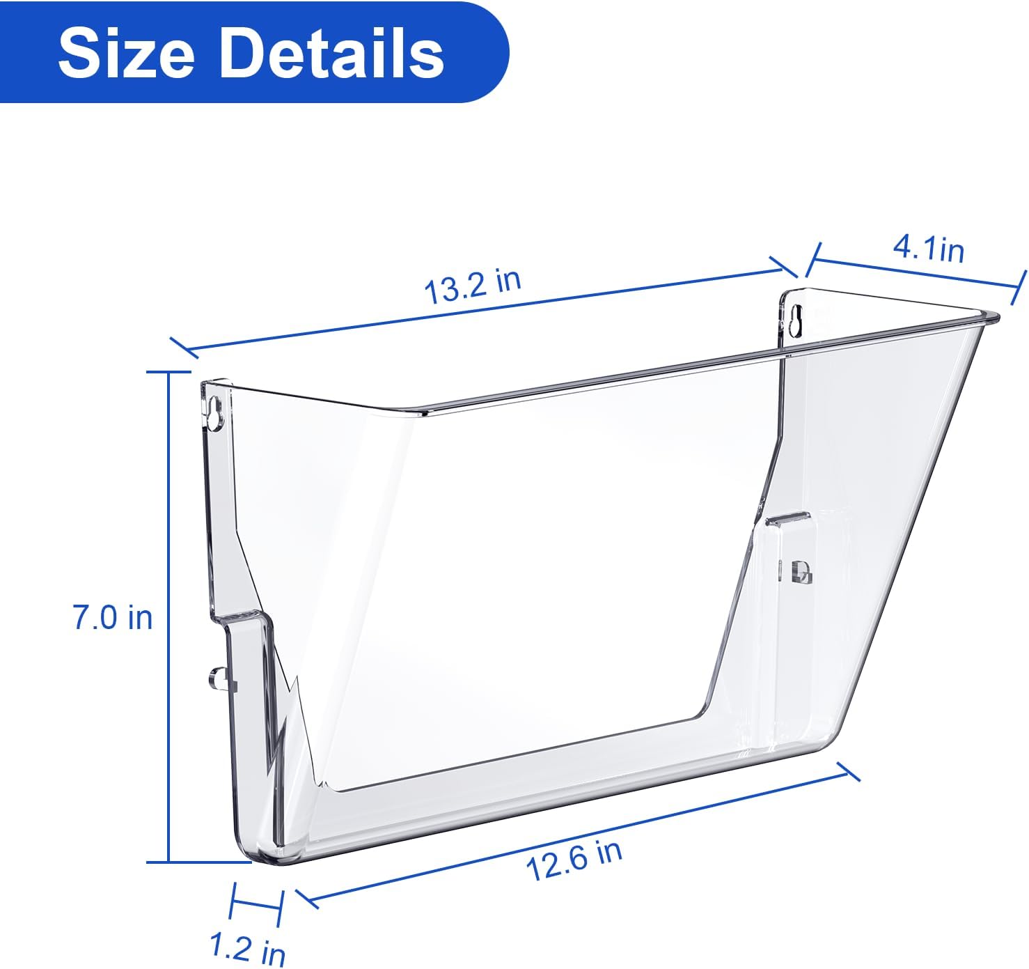 Clear Acrylic Wall Mount File Pocket Organizer