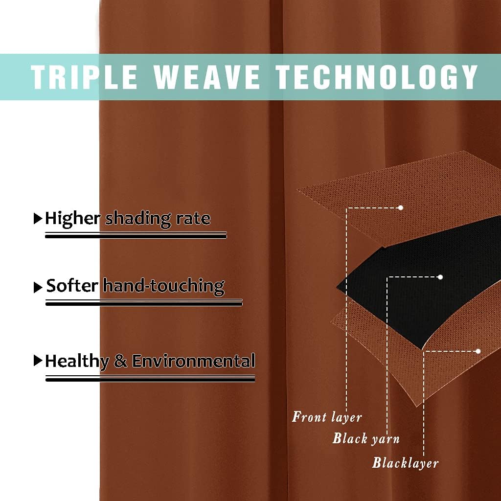 Burnt Orange Thermal Blackout Curtain Panels