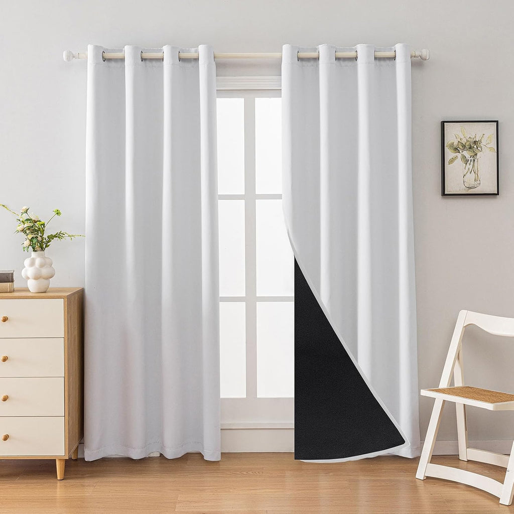 Greyish White Thermal Blackout Curtain Panels