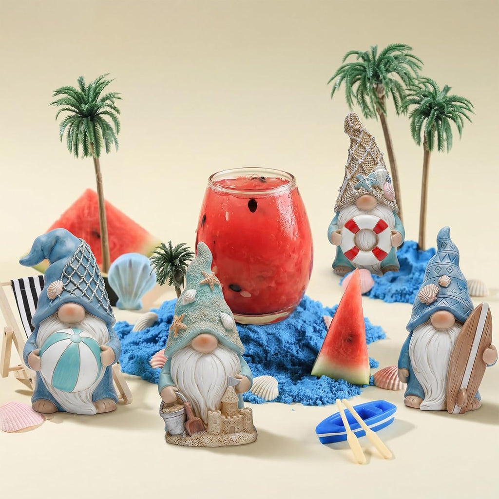 Nautical Beach Gnome Summer Home Party Decor Figurines