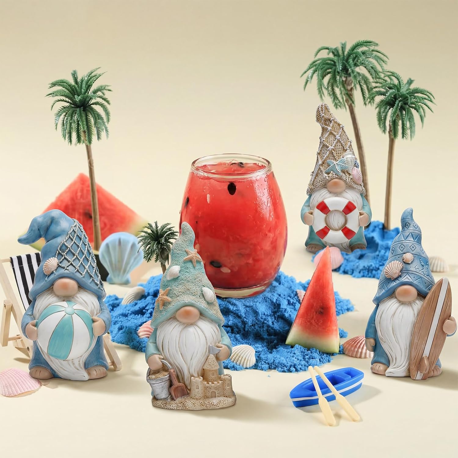 Nautical Beach Gnome Summer Home Party Decor Figurines