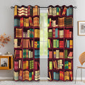 Cartoon Bookshelf Kids Blackout Curtain Panels