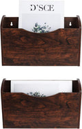 Brown Wood 2 Pocket Wall File Organizer