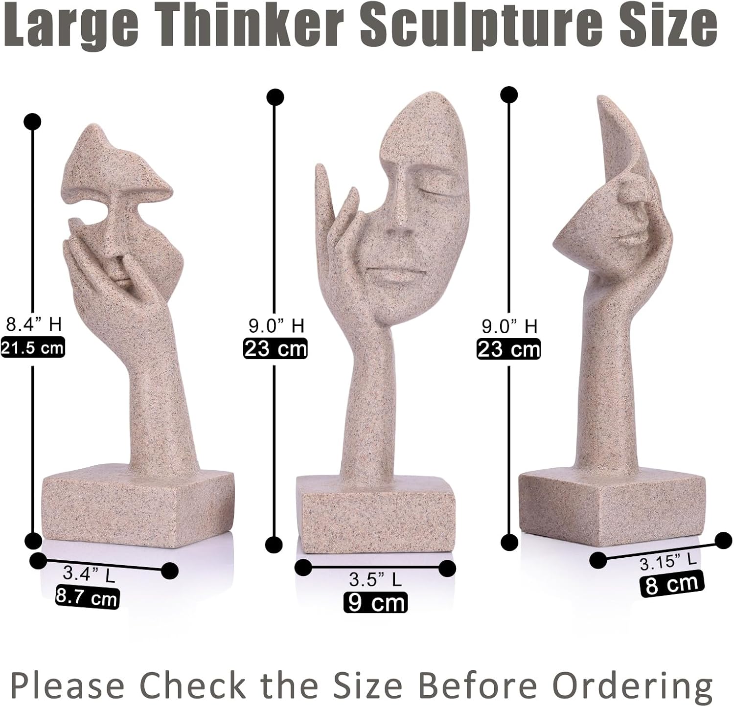 Sandstone Thinker Statue Home Indoor Decor Figurines