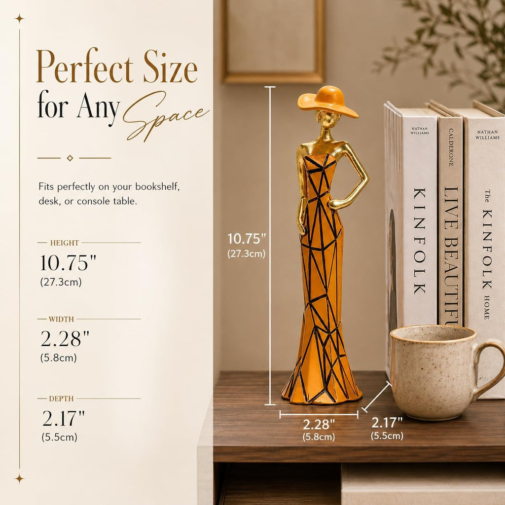 Gold Abstract Female Sculpture Home Decor Figurine