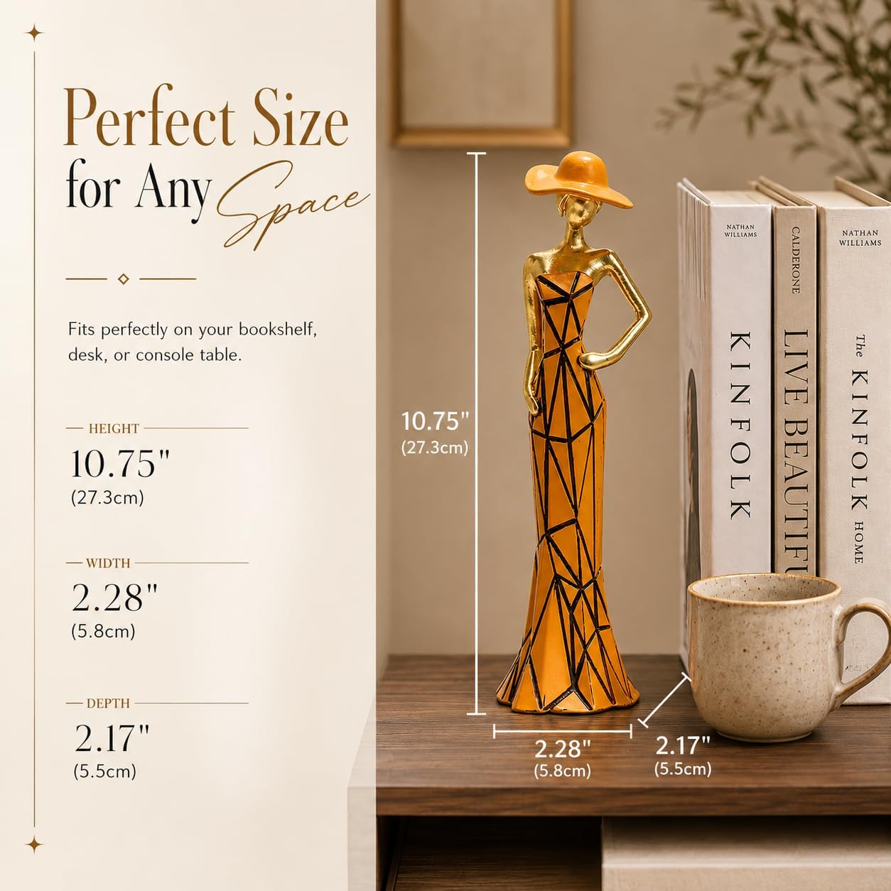 Gold Abstract Female Sculpture Home Decor Figurine