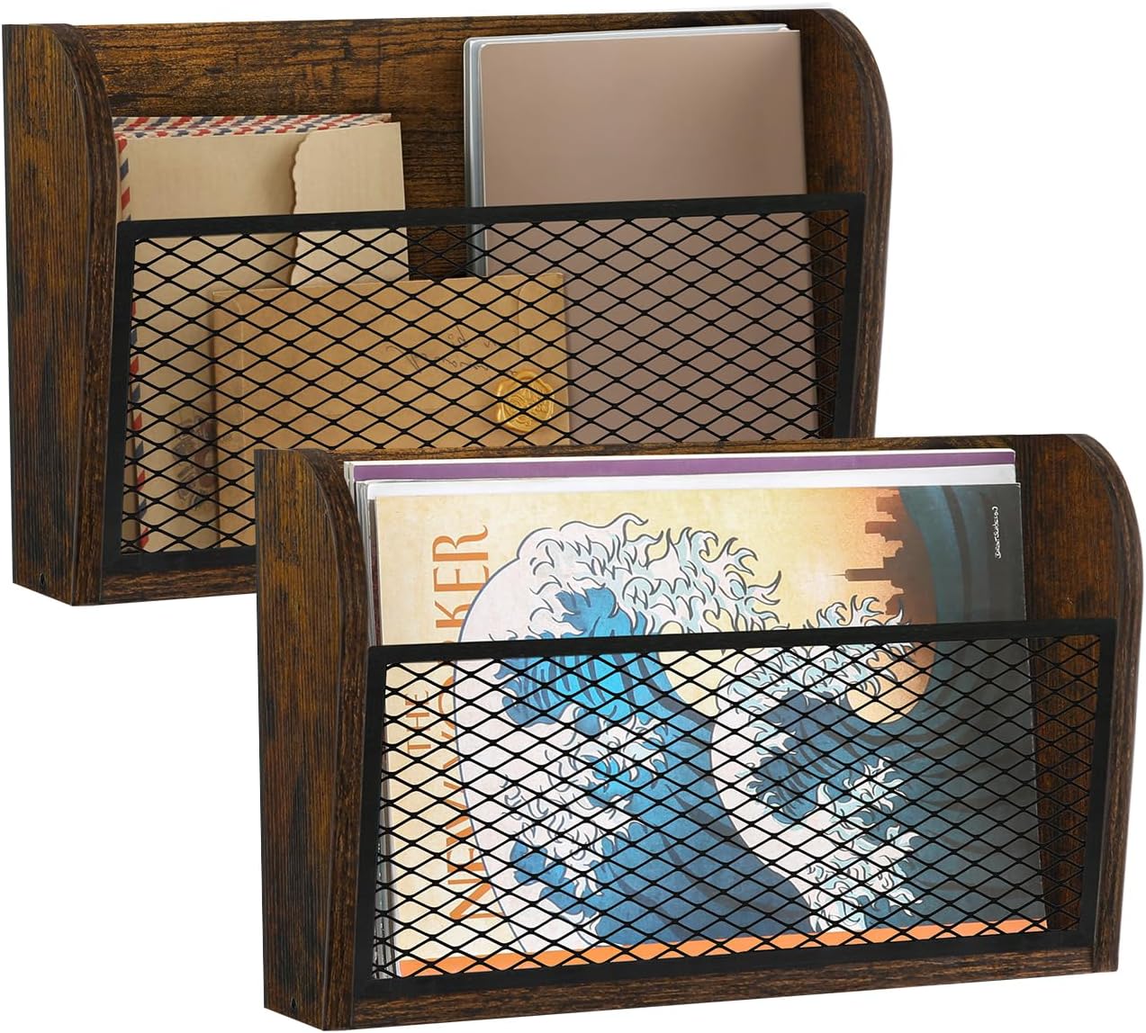 Wall Mount Hanging Paper File Storage Organizer