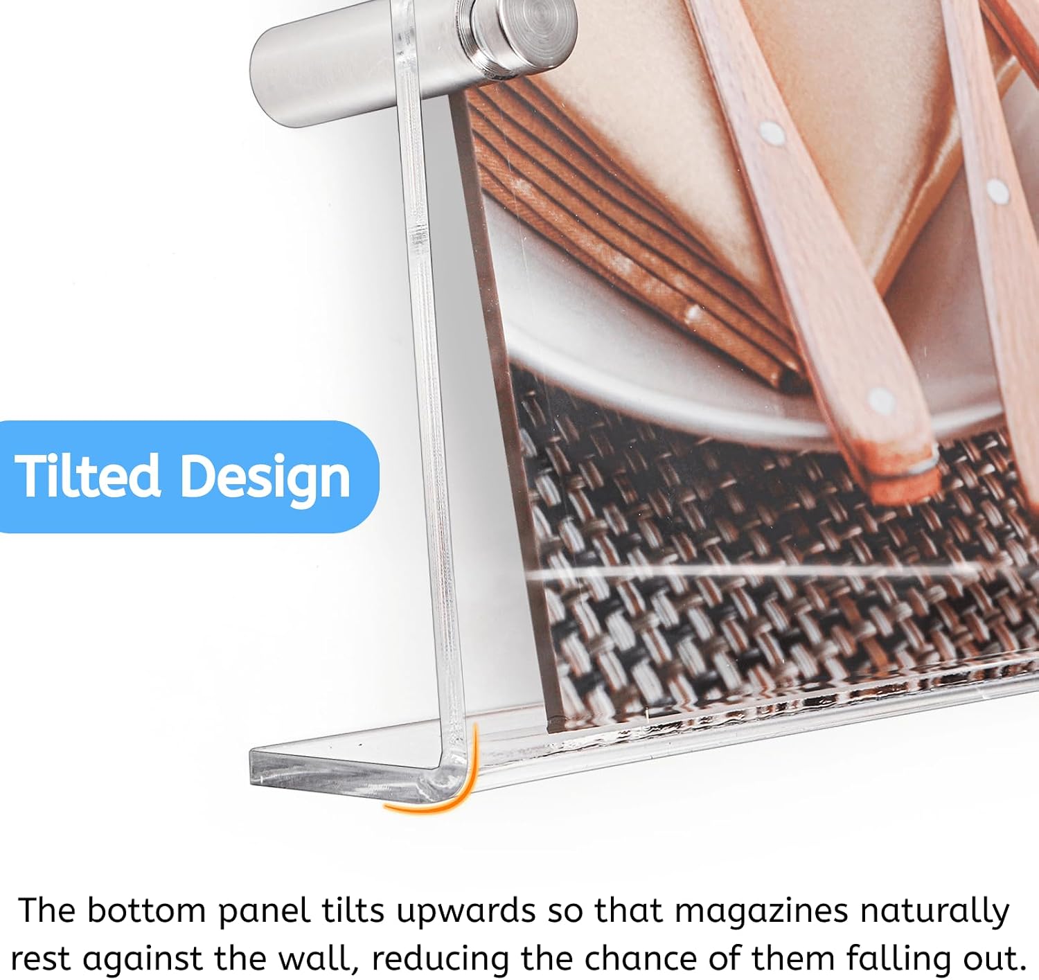 Clear Acrylic Wall Mount Magazine Display Organizer