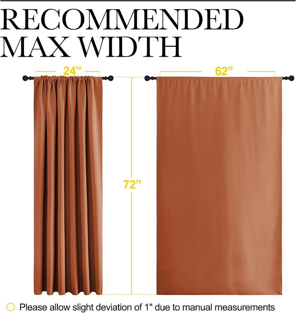 Burnt Orange Thermal Blackout Curtain Panels