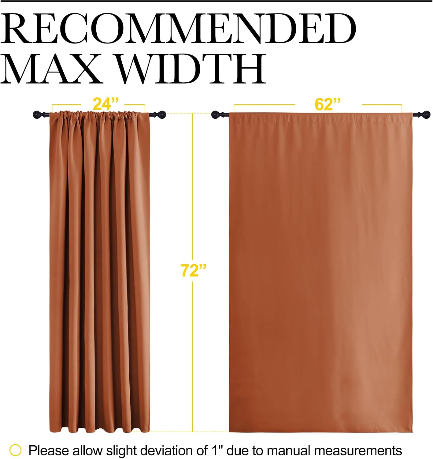 Burnt Orange Thermal Blackout Curtain Panels
