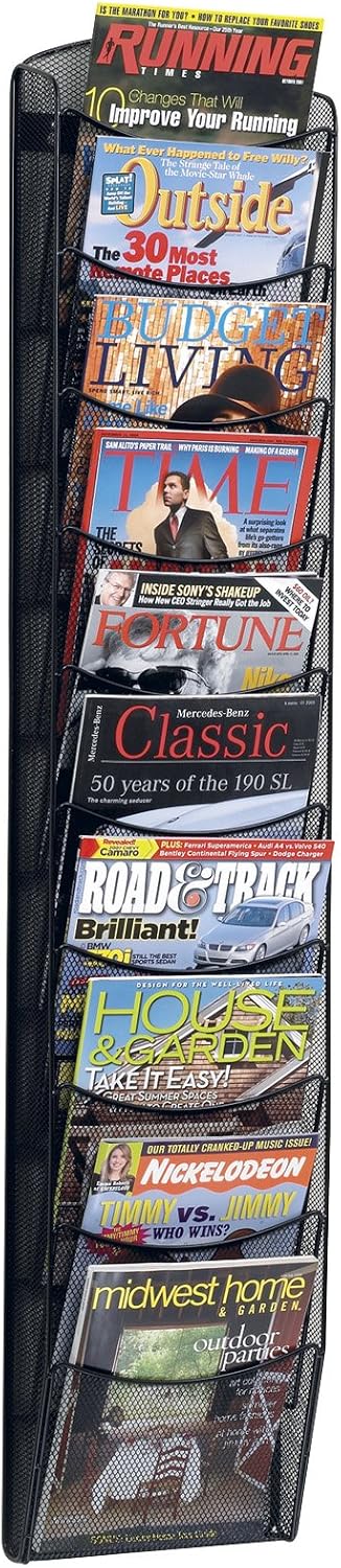 Black Mesh 10 Pocket Brochure Display Rack