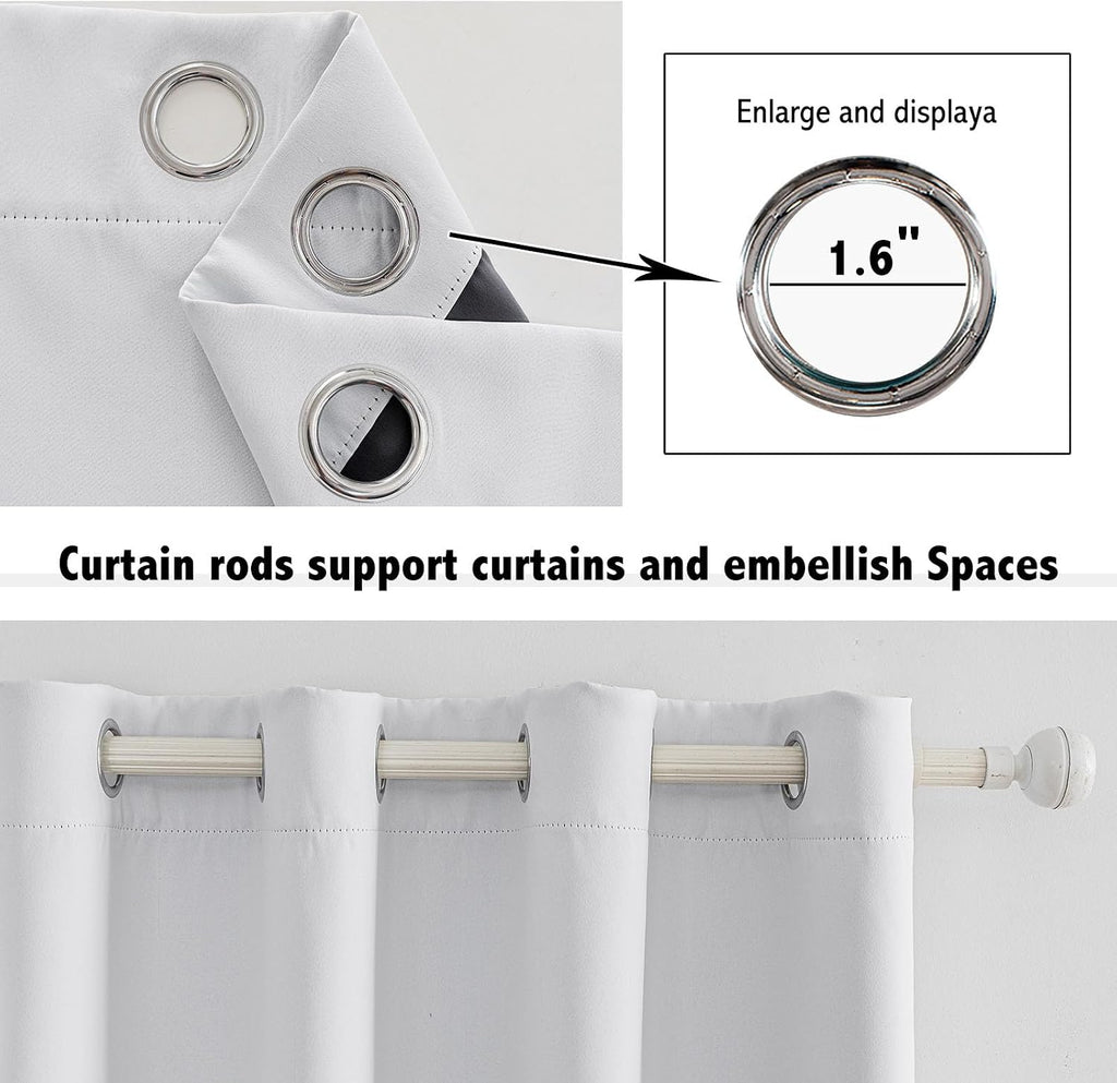 Greyish White Thermal Blackout Curtain Panels