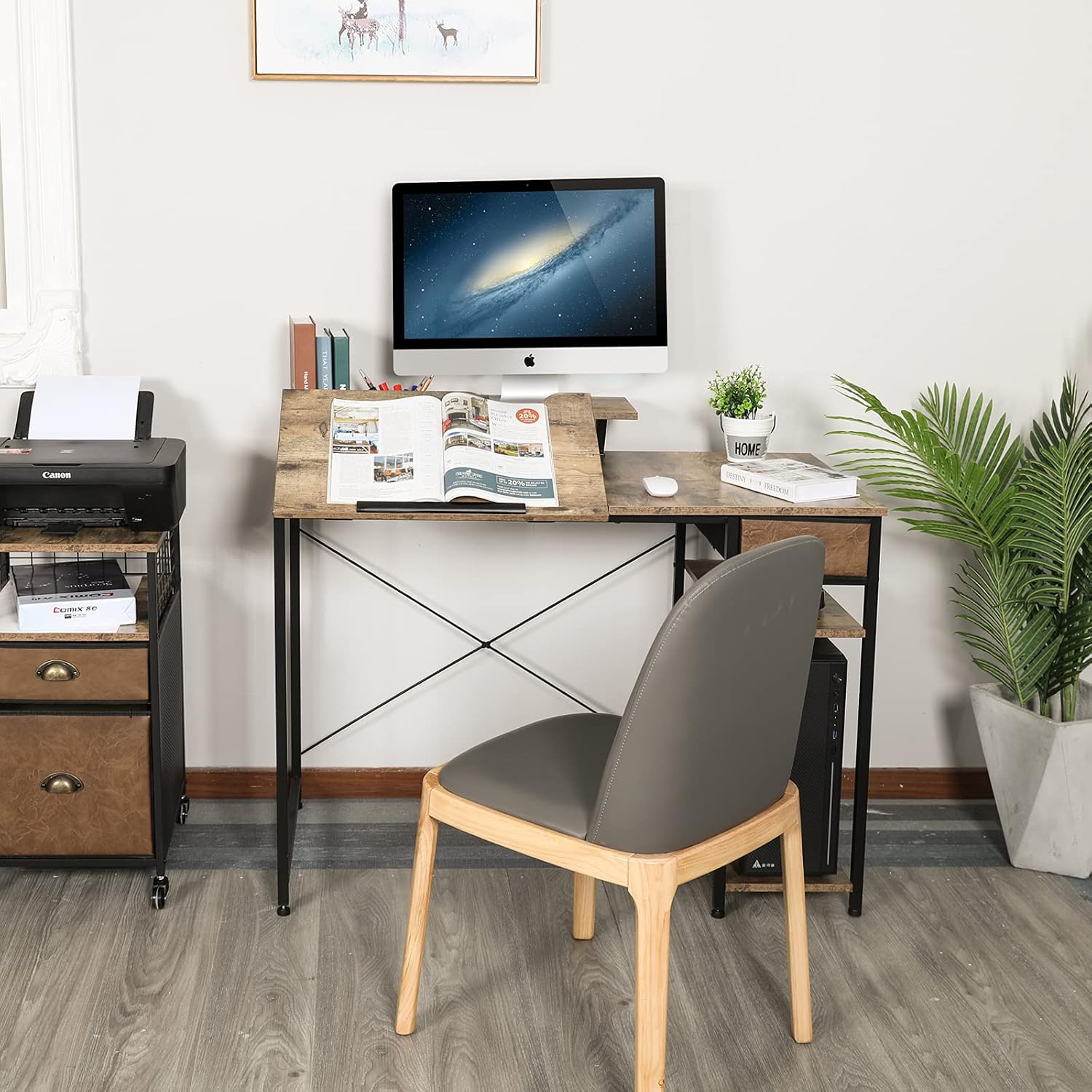 Adjustable Tilt Art Desk With Storage Drawers