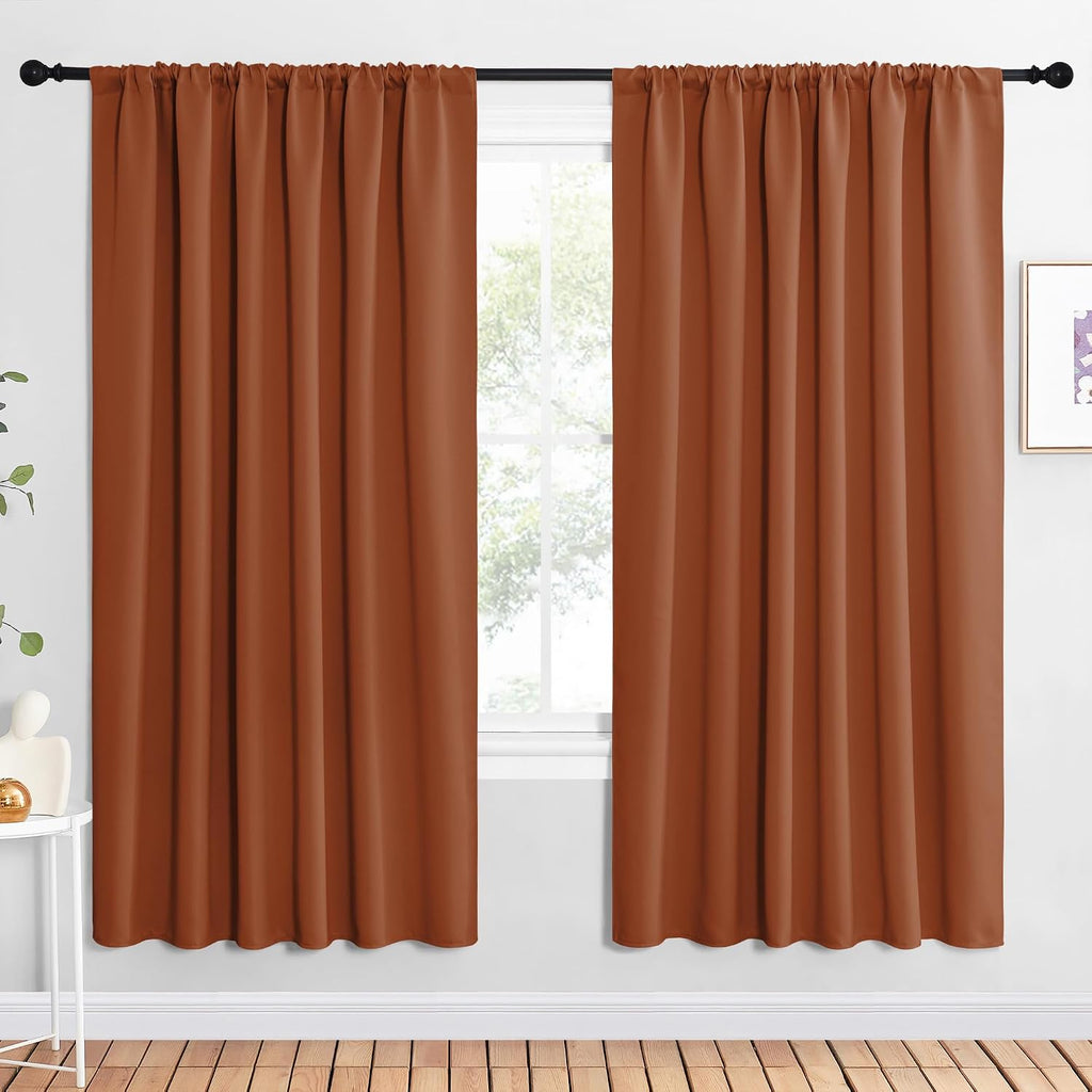 Burnt Orange Thermal Blackout Curtain Panels