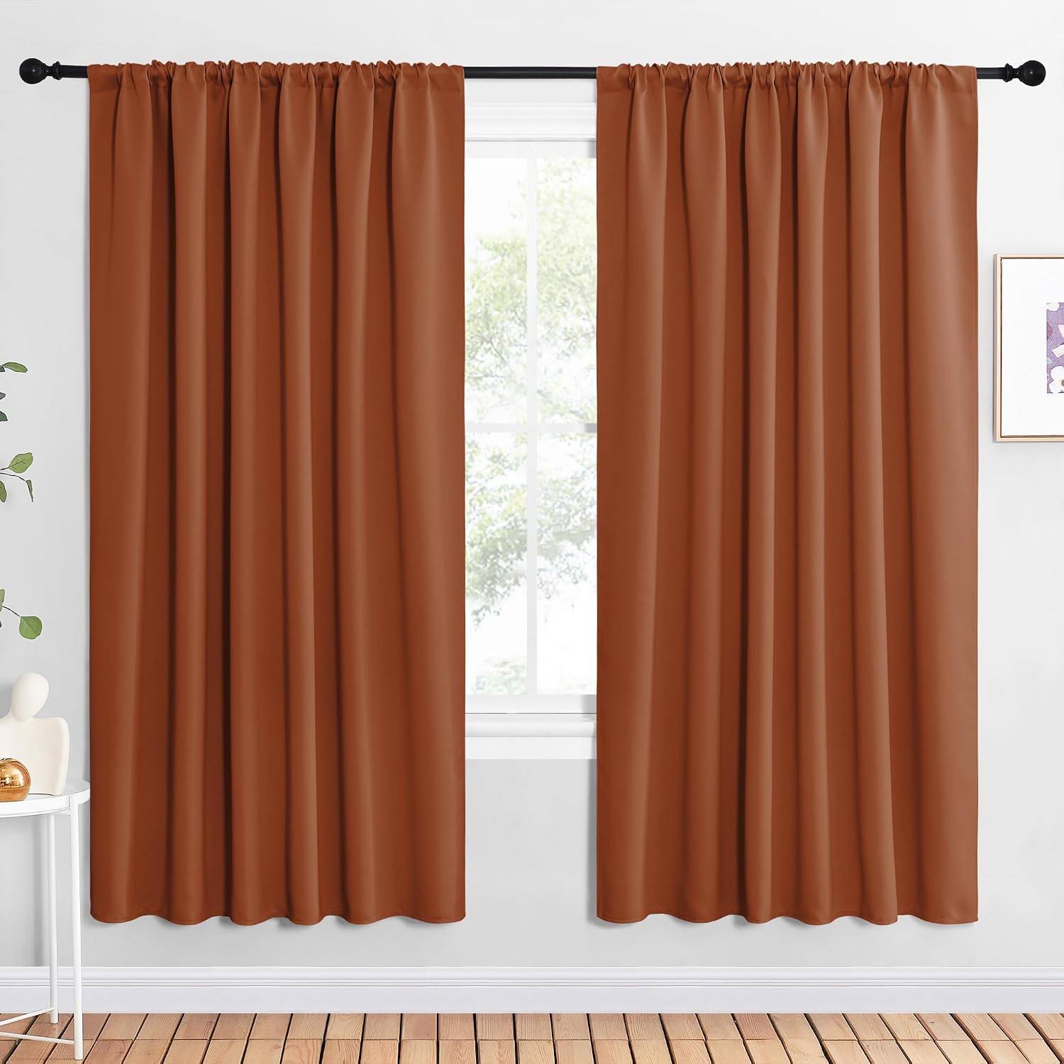 Burnt Orange Thermal Blackout Curtain Panels