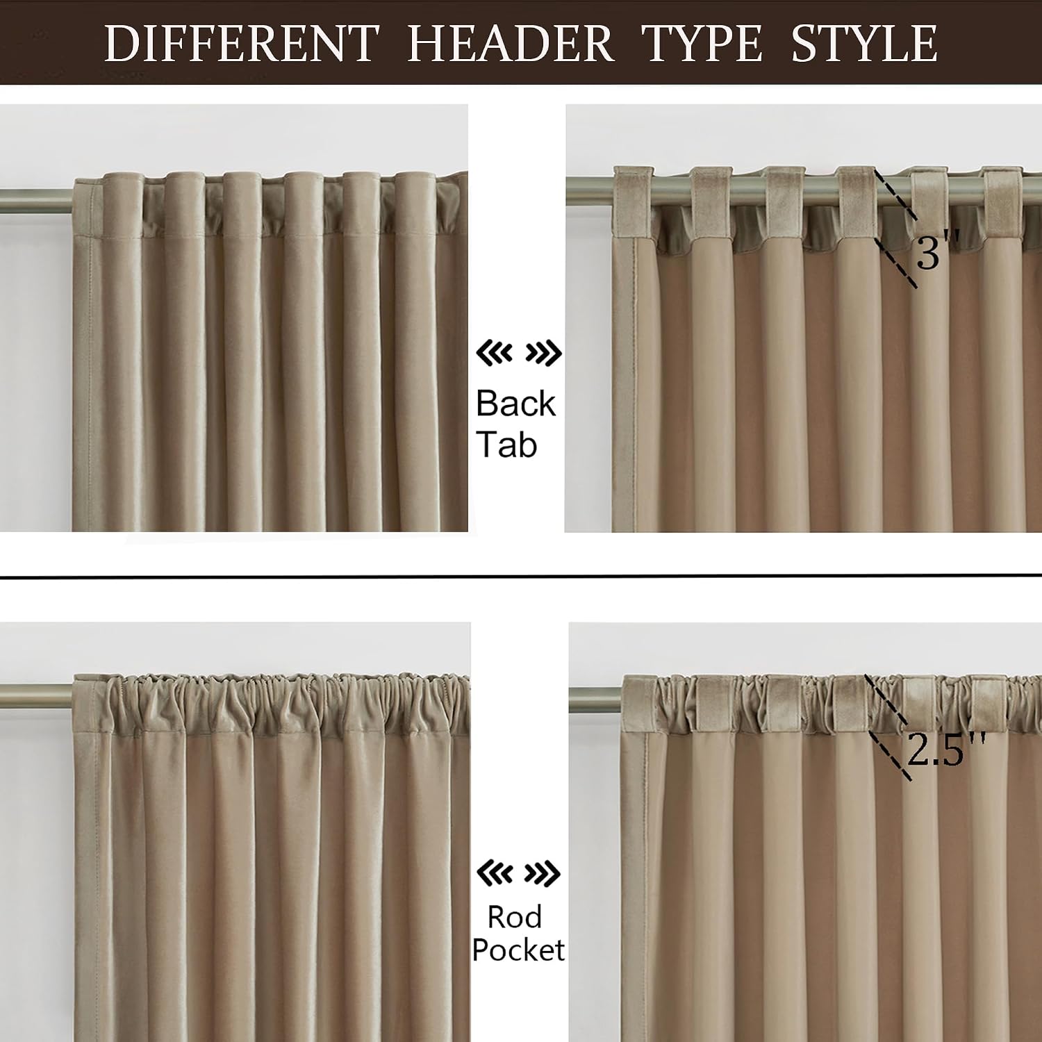 Champagne Velvet Blackout Window Curtain Panels