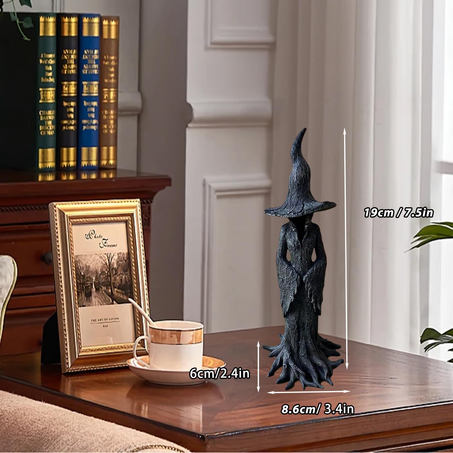 Gothic Witch Resin Statue Desktop Bookshelf Decor
