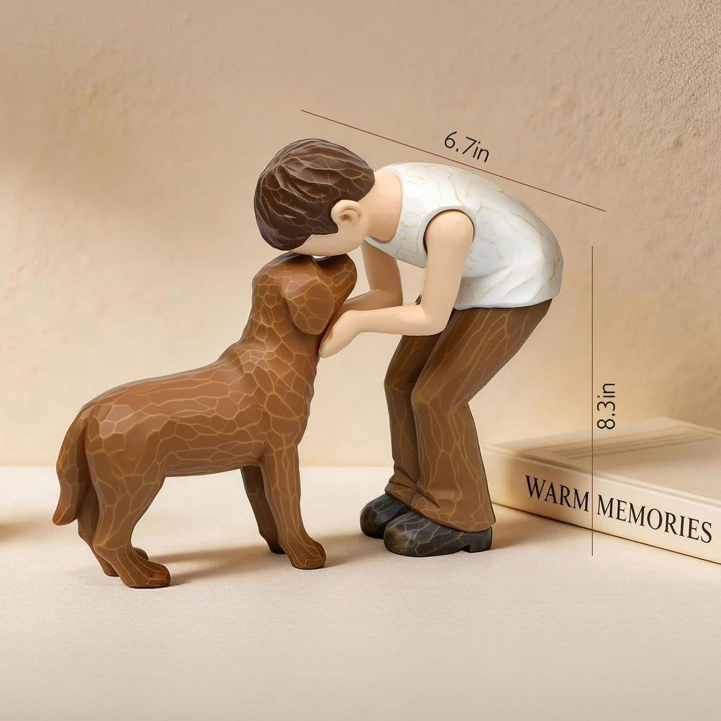 Human Dog Resin Sculpture Pet Memorial Home Decor
