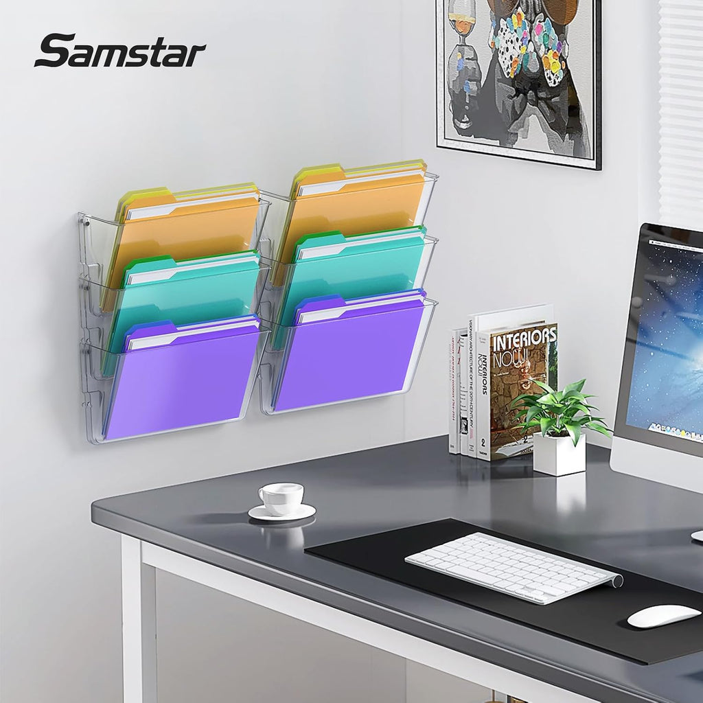 Clear Acrylic Wall Mount File Pocket Organizer