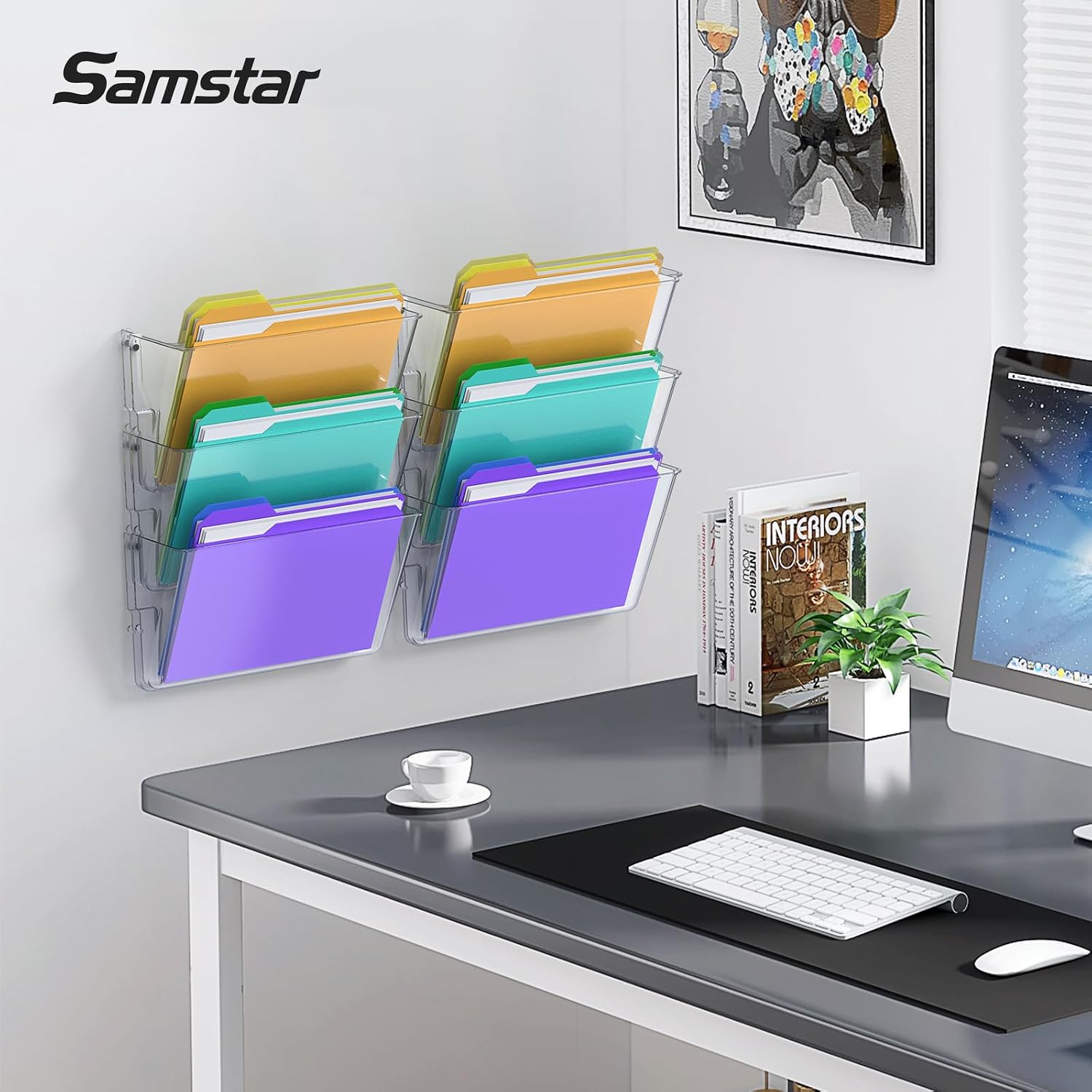 Clear Acrylic Wall Mount File Pocket Organizer