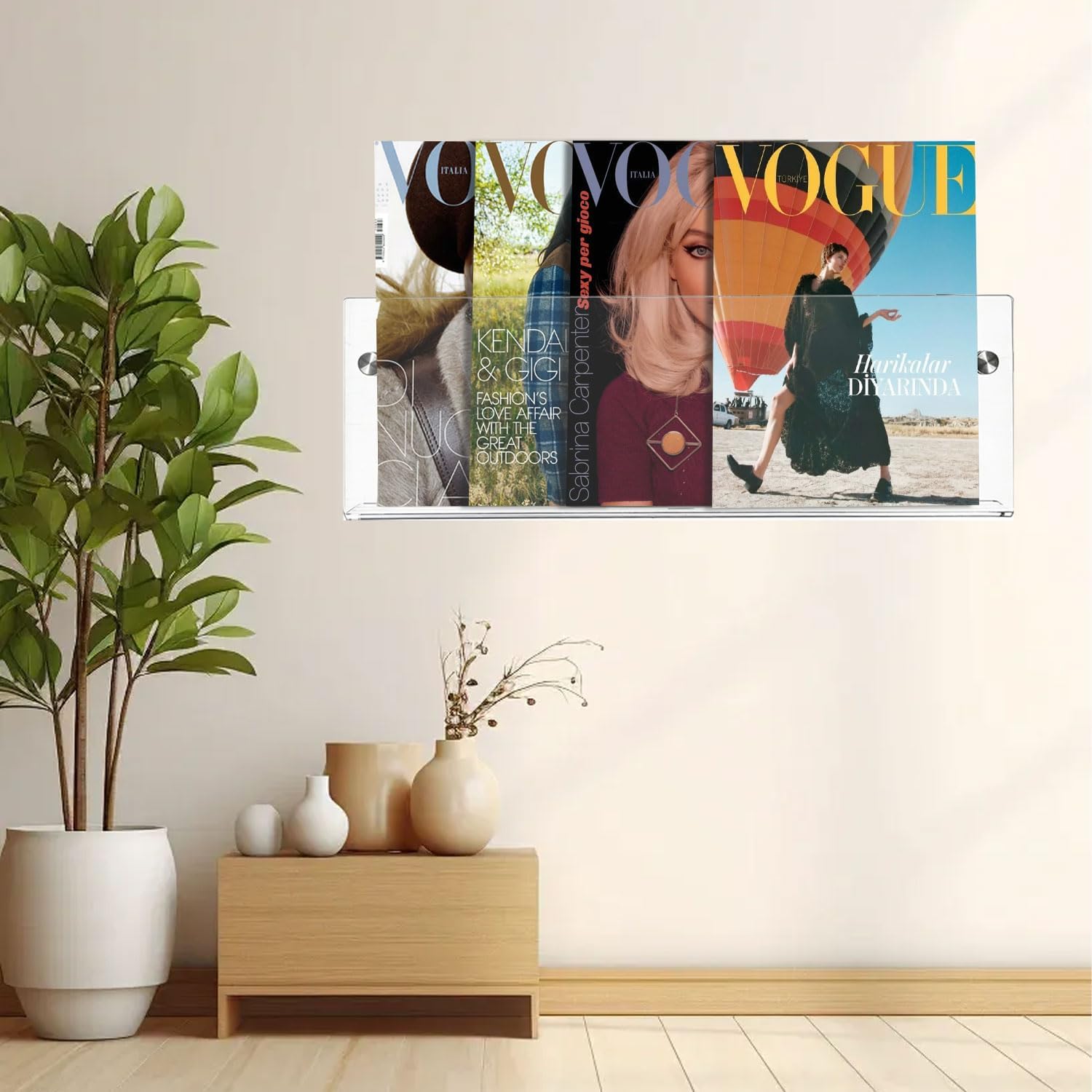 Clear Acrylic Hanging Magazine Display Organizer