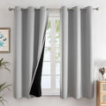 Light Grey Double Layer Blackout Curtain Panels