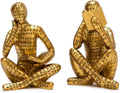 Gold Thinker Sculpture Bookshelf Home Decor Figurines