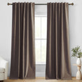 Brown Linen Farmhouse Blackout Curtain Panels