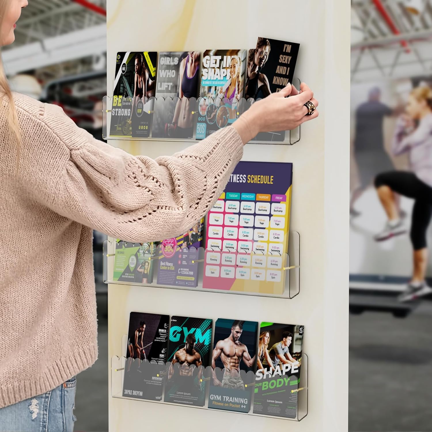 Acrylic Wall Mount Brochure Display Organizer