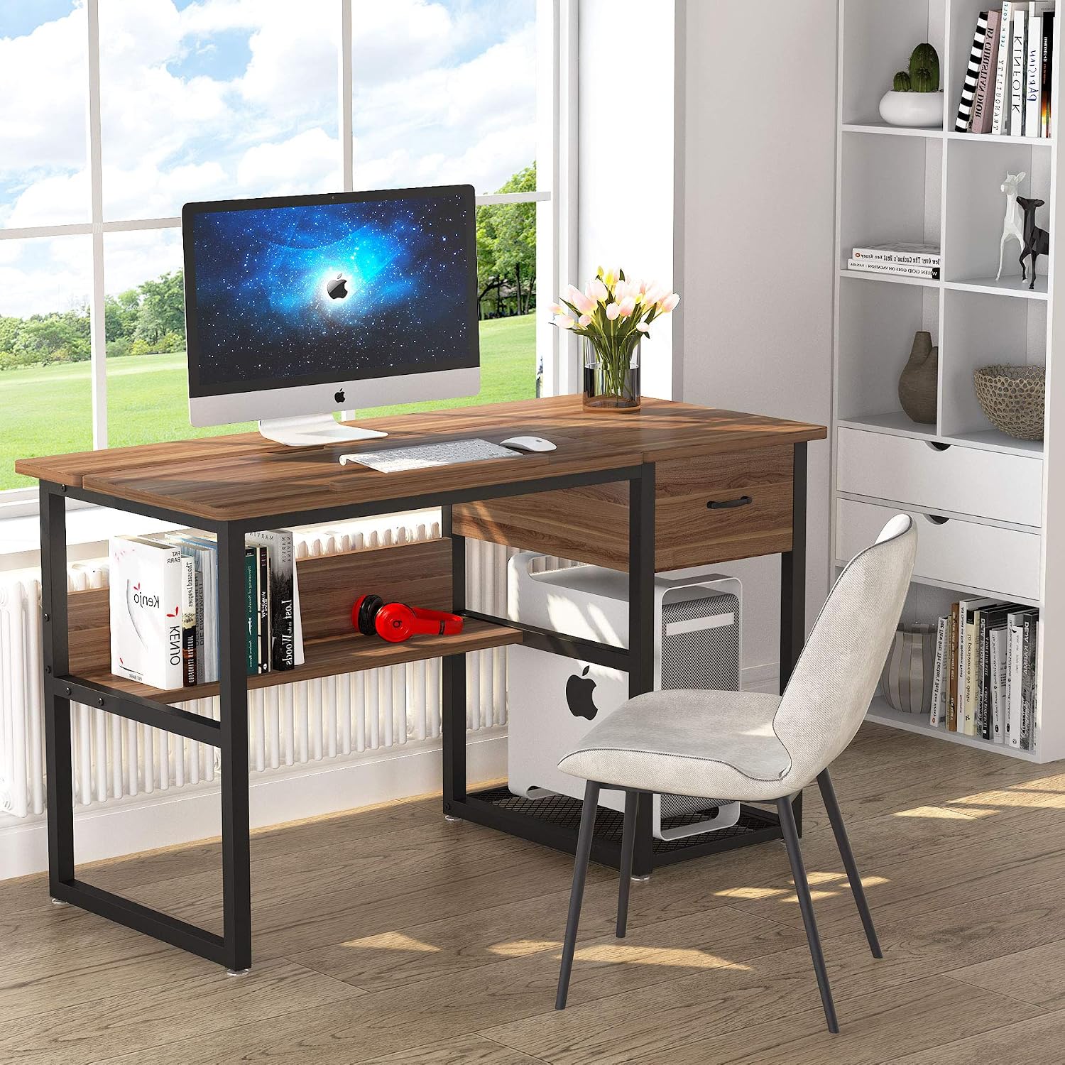 Tiltable Artist Desk With Drawers Shelves