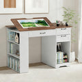 Adjustable Artist Desk with Cabinet Storage