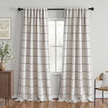 Black Plaid Linen Blackout Farmhouse Curtains