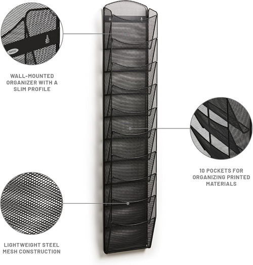 Black Mesh 10 Pocket Brochure Display Rack