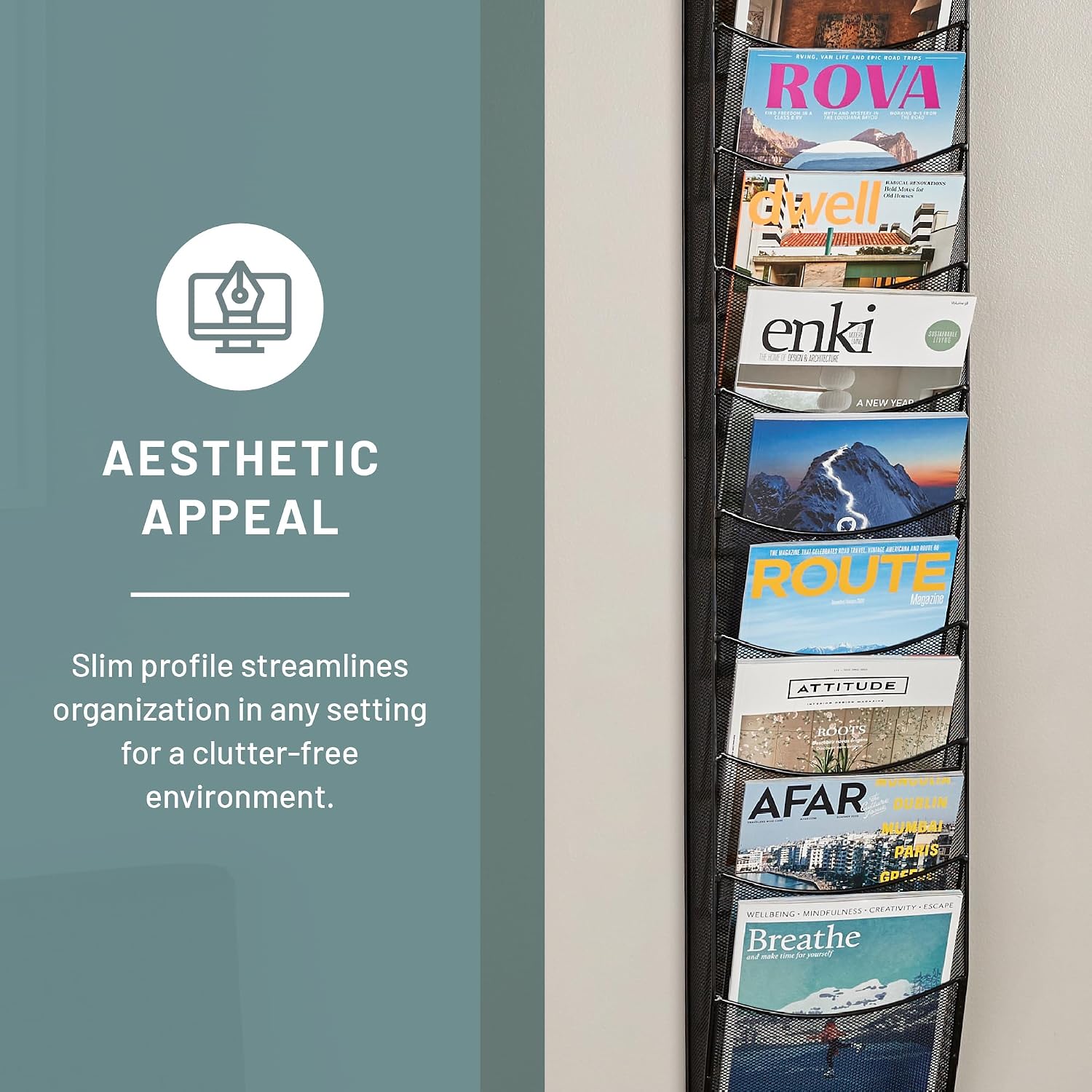 Black Mesh 10 Pocket Brochure Display Rack