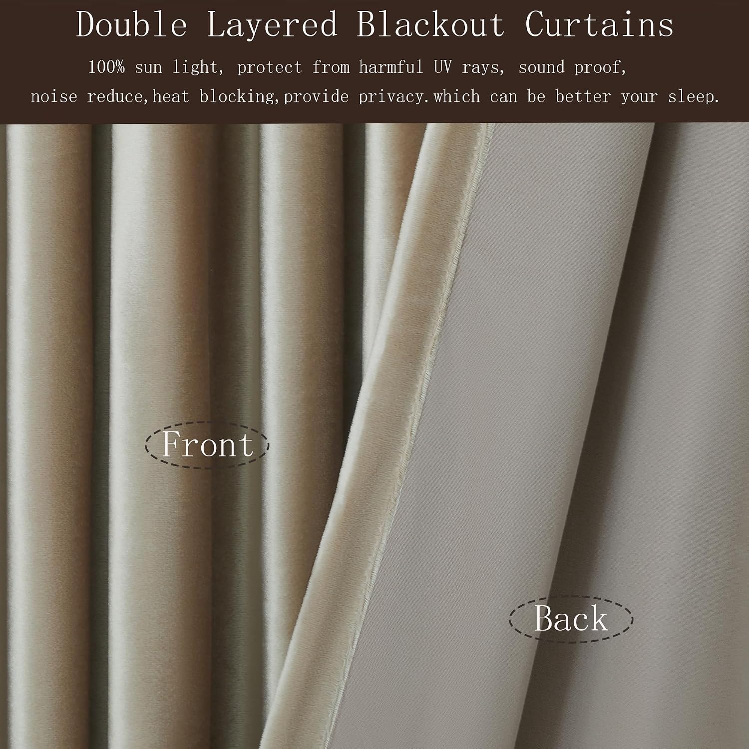 Champagne Velvet Blackout Window Curtain Panels