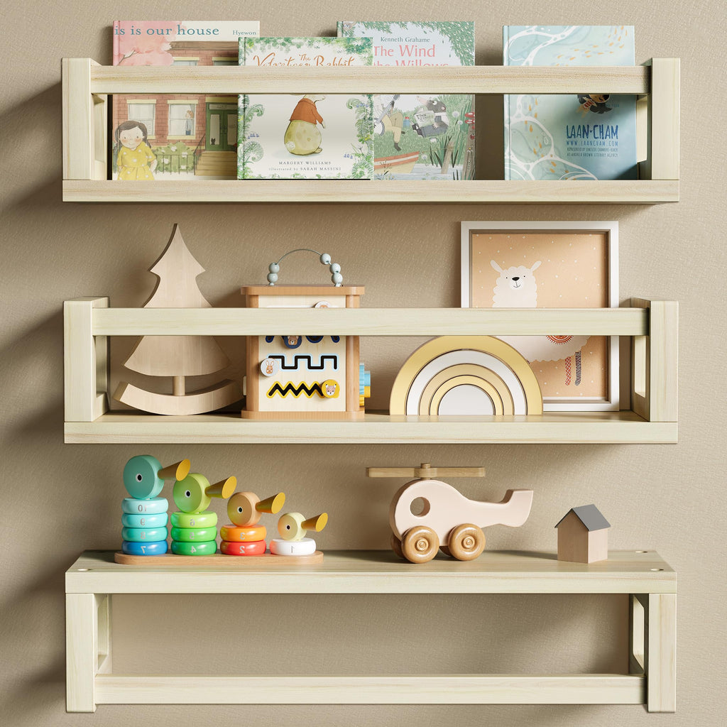 Walnut Solid Wood Floating Wall Storage Shelves