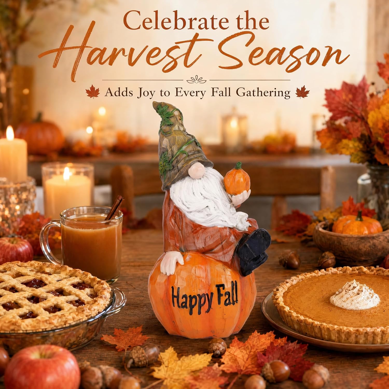 Resin Pumpkin Gnome Fall Thanksgiving Home Decor