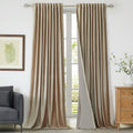 Champagne Velvet Blackout Window Curtain Panels